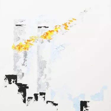 Strech of the Twin Towers on fire